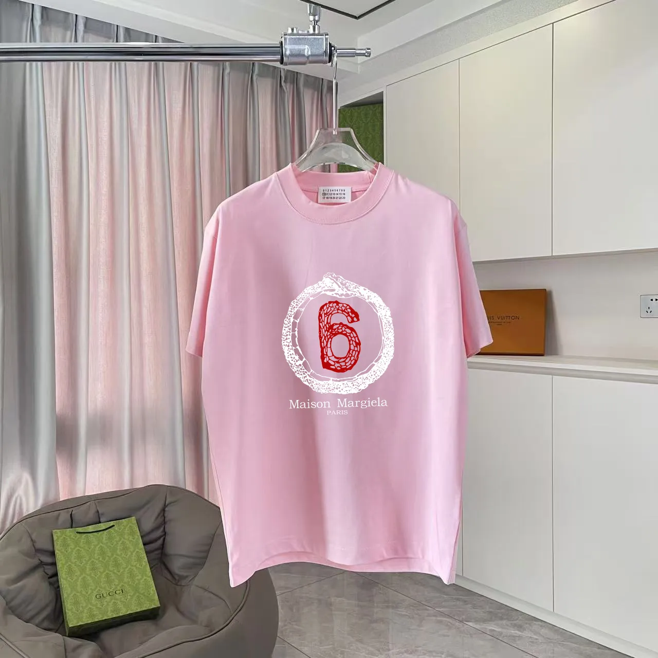 MM 6 2025 New Arrival logo 300g t Same Style Size：S M L XL XXL ：Black White Pink Gray